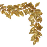 Vickerman Gold Glitter Artificial Gardenia Garland