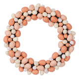 Vickerman Artificial Coral/White Easter Eggs Wreath, 18"