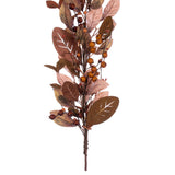 Vickerman Artificial Light Brown Fall Berry and Wood Leaf Garland