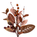 Vickerman Artificial Light Brown Fall Berry and Wood Leaf Garland