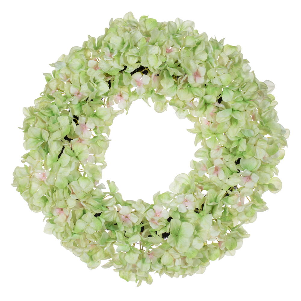 Vickerman 20" Real Touch Hydrangea Wreath, Green