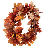 Vickerman Orange Autumn Artificial Oak Leaf Wreath