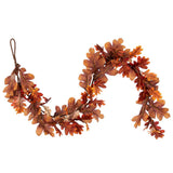 Vickerman Orange Autumn Artificial Oak Leaf Garland, 60"