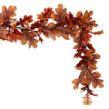 Vickerman Orange Autumn Artificial Oak Leaf Garland