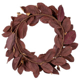 Vickerman Metallic Gold Artificial Magnolia Leaf Wreath