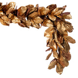 Vickerman Metallic Gold Artificial Magnolia Leaf Garland