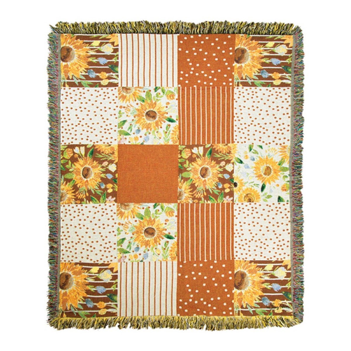 Fall Sunflower Fields Tapestry Throw Blanket By Manual Woodworkers & Weavers