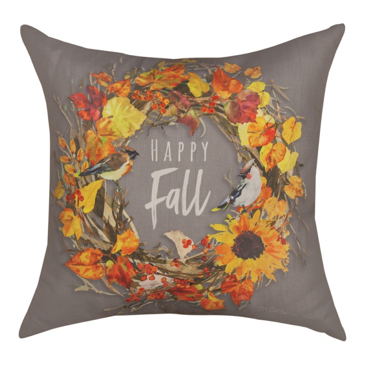 Fall Wreaths Happy Fall Climaweave Pillow By Martha Collins