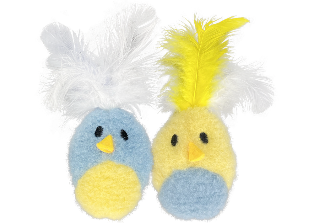 Multipet Feather Bird with Catnip Cat Toys - 2-Pack