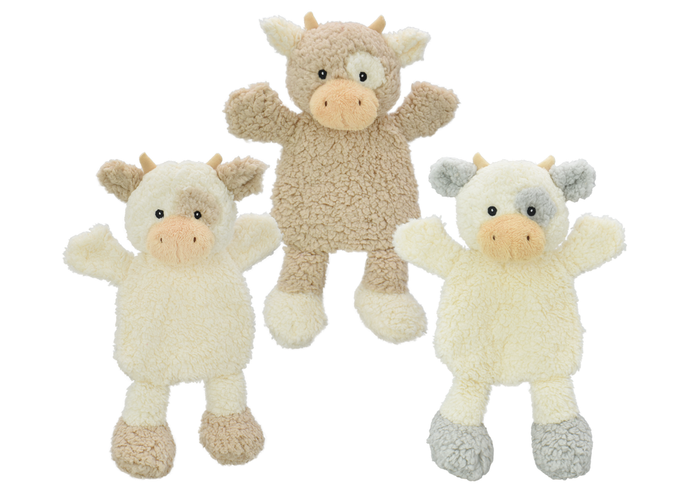 Multipet Pet Envy Crinkle Cow Flattie Plush Dog Toy - 15"