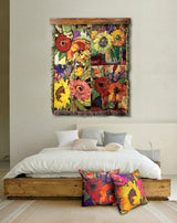 Floral Workshop Sunflowers Throw Pillow 18" x 18" By Susan Winget