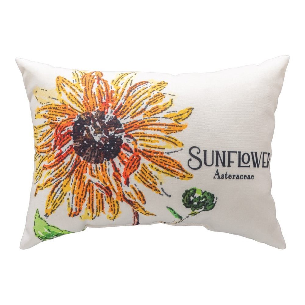 Flower Garden Aster-Sunflower Climaweave Throw Pillow 18" x 13" By Jill Meyer