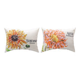 Flower Garden Aster-Sunflower Climaweave Throw Pillow 18" x 13" By Jill Meyer