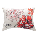 Flower Garden Dahlia & Hibiscus Climaweave Throw Pillow 18" x 13" By Jill Meyer