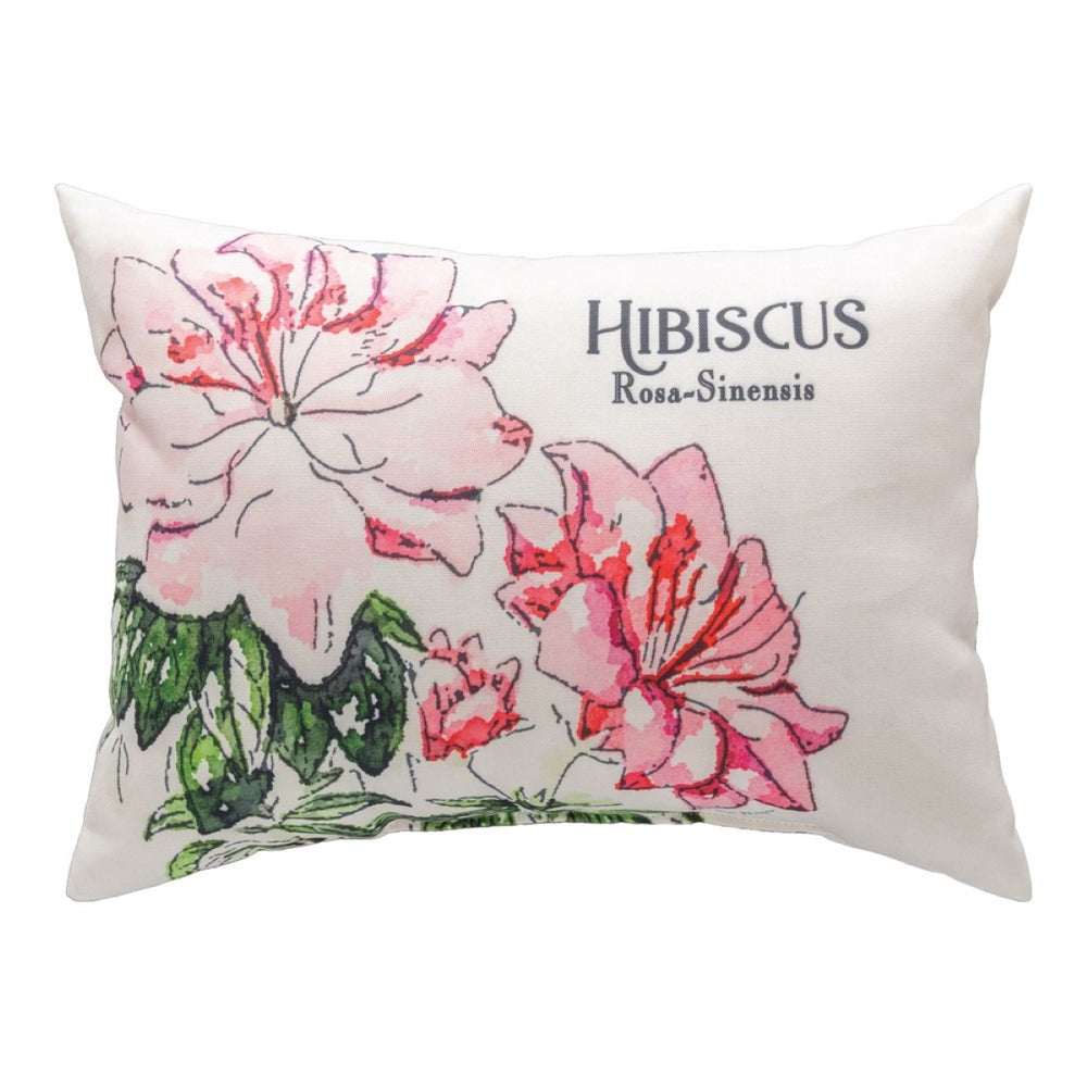 Flower Garden Dahlia & Hibiscus Climaweave Throw Pillow 18" x 13" By Jill Meyer