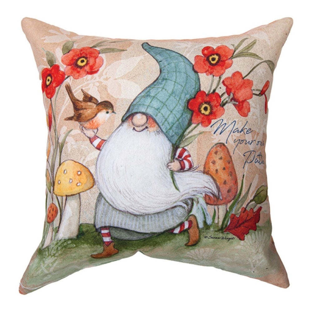Forest Gnomes Climaweave Throw Pillow 18" x 18" By Susan Winget