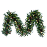 Vickerman Cibola Mix Berry Artificial Christmas Garland, Warm White Mini Light