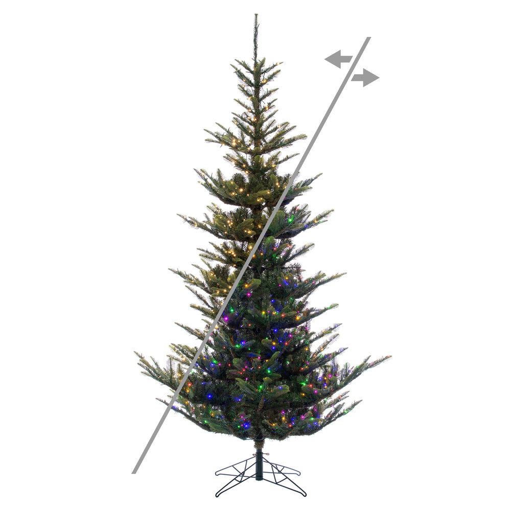 Vickerman Alberta Spruce Artificial Christmas Tree, 4' x 32", Color Changing 3mm LED