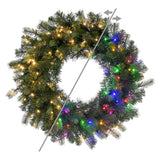 Vickerman Artificial Vermont Spruce Wreath, 26", Color Changing 3mm LED