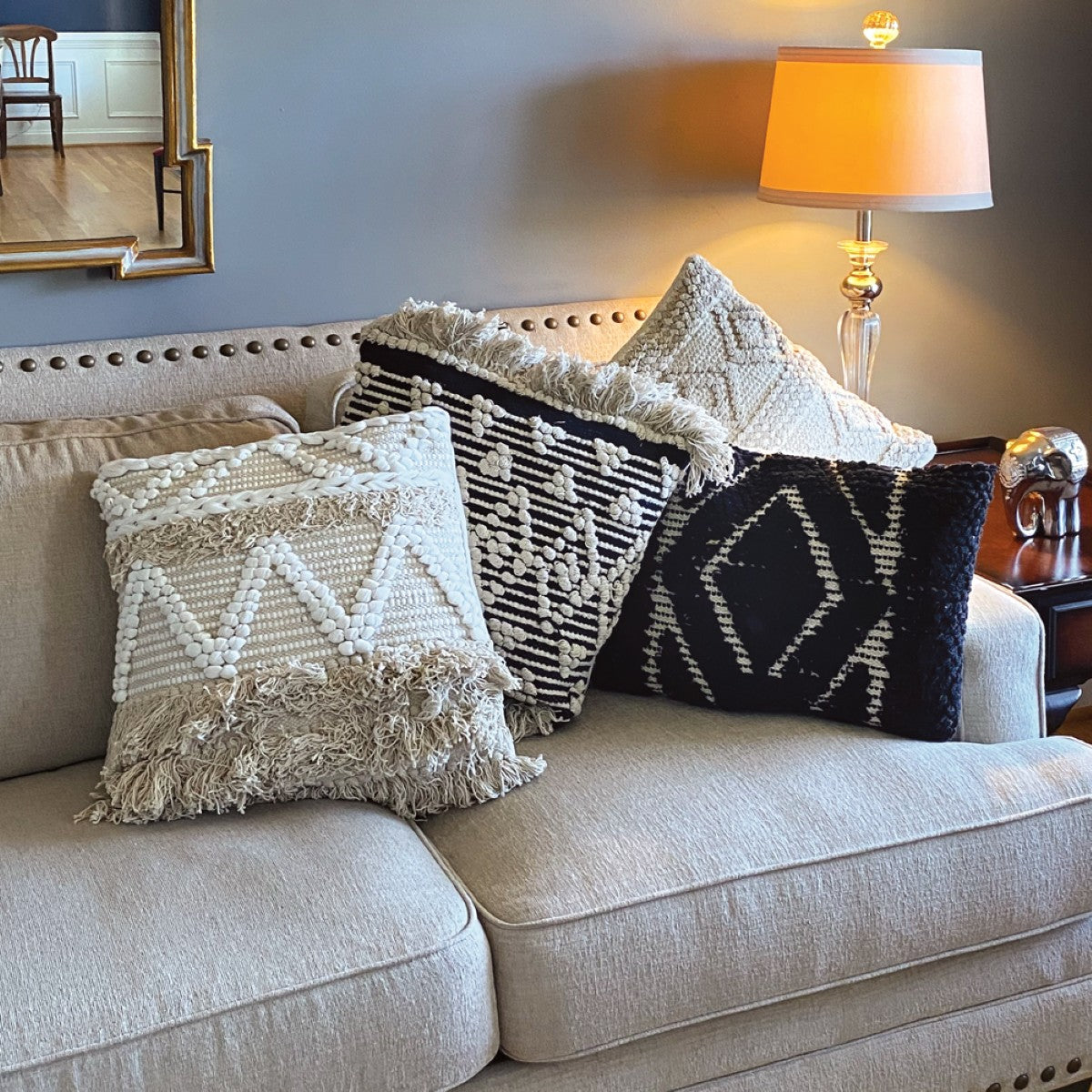 Gaia Hand Woven Throw Pillow By Accent Decor