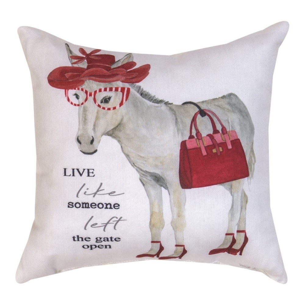 Girls Wanna Have Fun Gate Open Climaweave Throw Pillow 12" x 12" By Cynthia Coulter