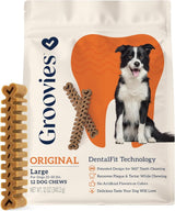 Groovies Original Dog Dental Chews – Flexible & Tough with DentalFit Tech (Multiple Sizes Available)