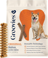 Groovies Original Dog Dental Chews – Flexible & Tough with DentalFit Tech (Multiple Sizes Available)