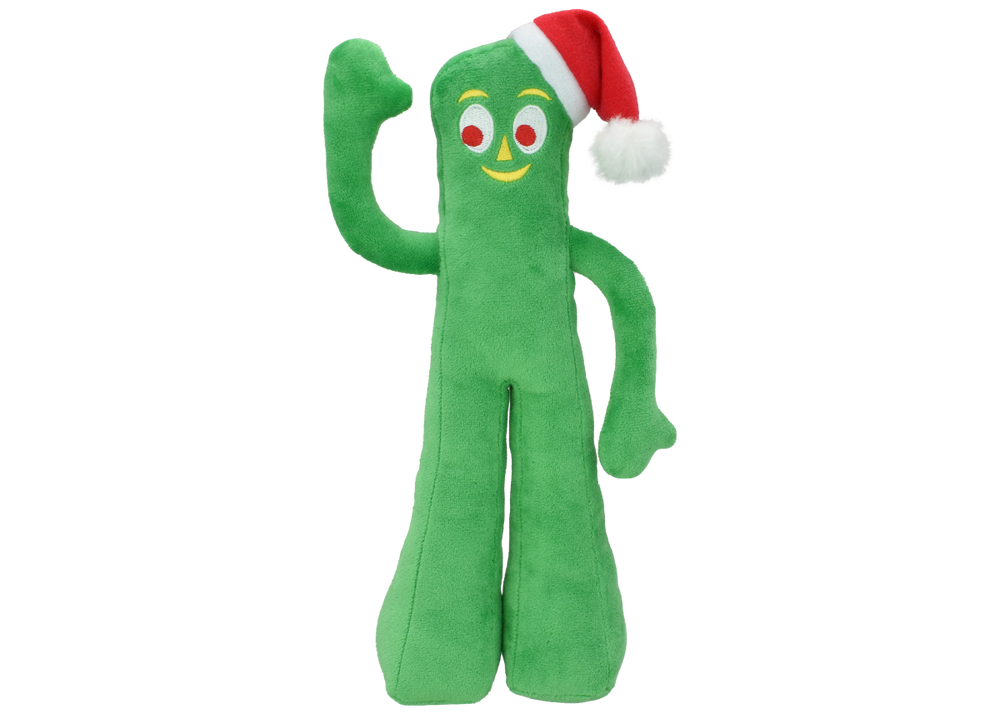 Multipet Holiday Gumby With Santa Hat Plush Dog Toy 9"
