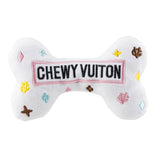 Haute Diggity Dog White Chewy Vuiton Bone Plush Dog Toy