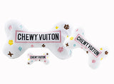 Haute Diggity Dog White Chewy Vuiton Bone Plush Dog Toy