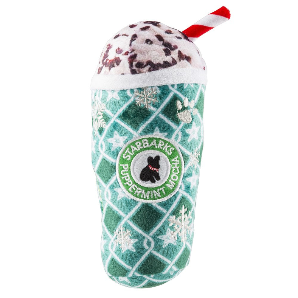 Haute Diggity Dog Starbarks Puppermint Mocha - Green Stars Cup Plush Dog Toy