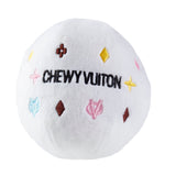Haute Diggity Dog White Chewy Vuiton Ball Plush Dog Toy