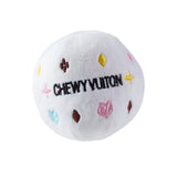 Haute Diggity Dog White Chewy Vuiton Ball Plush Dog Toy