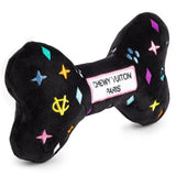 Haute Diggity Dog Black Monogram Chewy Vuiton Bone Plush Dog Toy