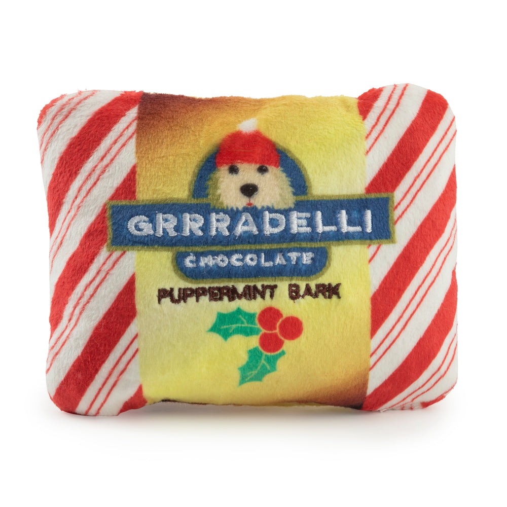 Haute Diggity Dog Grrradelli Puppermint Bark Square Plush Dog Toy
