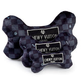 Haute Diggity Dog Black Checker Chewy Vuiton Bone Plush Dog Toy