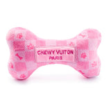Haute Diggity Dog Pink Checker Chewy Vuiton Bone Plush Dog Toy