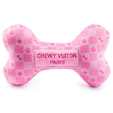 Haute Diggity Dog Pink Checker Chewy Vuiton Bone Plush Dog Toy