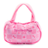 Haute Diggity Dog Pink Checker Chewy Vuiton Handbag Plush Dog Toy