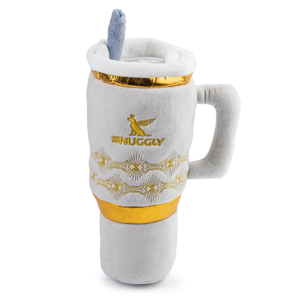 Haute Diggity Dog Holiday Snuggly Cup - Ivory Plush Dog Toy