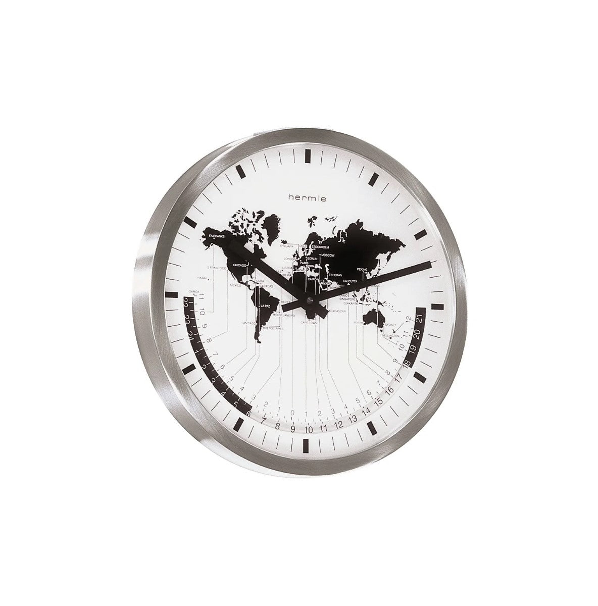 Hermle Airport World Time Quartz Wall Clock, 30504002100