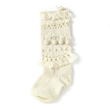Hand Knit Stocking By Accent Decor (Stripes or Pom Pom/Tassels)