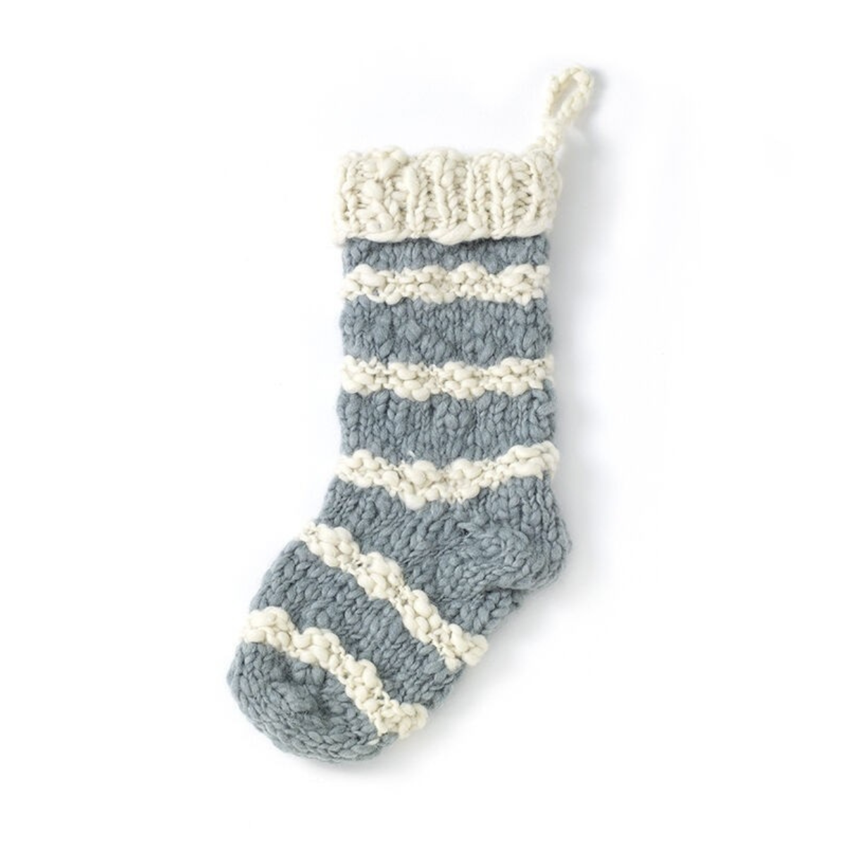 Hand Knit Stocking By Accent Decor (Stripes or Pom Pom/Tassels)