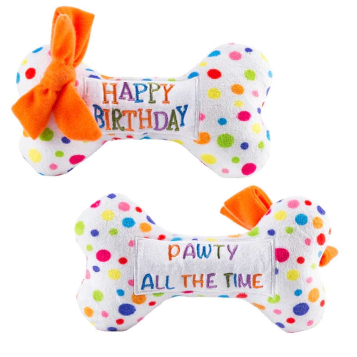 Haute Diggity Dog Happy Birthday Bone Plush Dog Toy