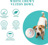 Haute Diggity Dog White Chewy Vuiton Bowl (Set of 2)