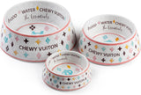 Haute Diggity Dog White Chewy Vuiton Bowl (Set of 2)