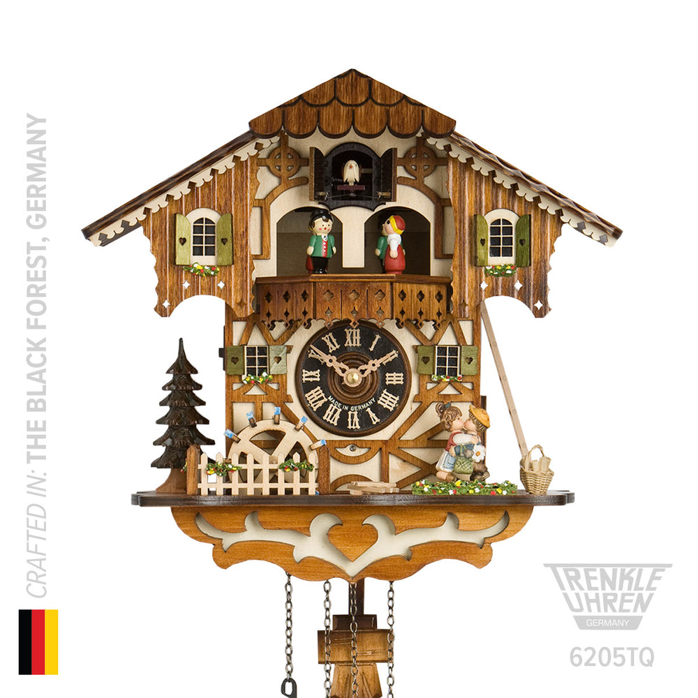 Hermle Kissing Couple Musical Chalet Quartz Cuckoo Clock, 6205TQ