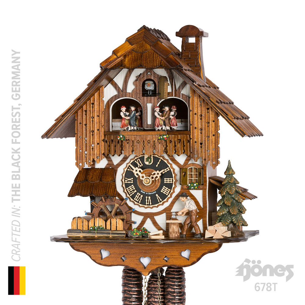 Hermle Woodcutter Musical Chalet 1-Day Cuckoo Clock, 678T