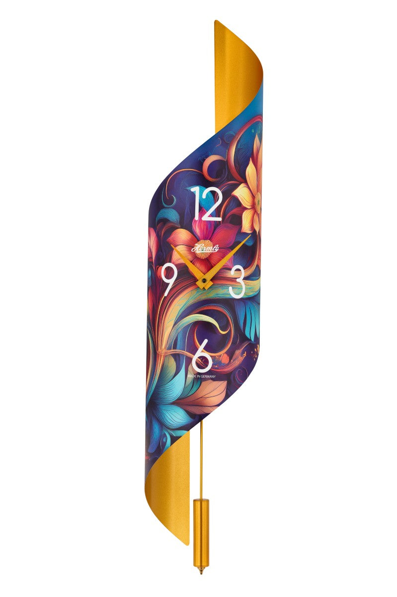 Hermle Lorna Modern Abstract Curved Steel Wall Clock (Multiple Styles Available)