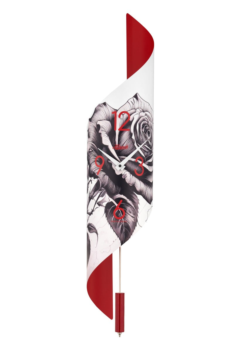 Hermle Lorna Modern Abstract Curved Steel Wall Clock (Multiple Styles Available)